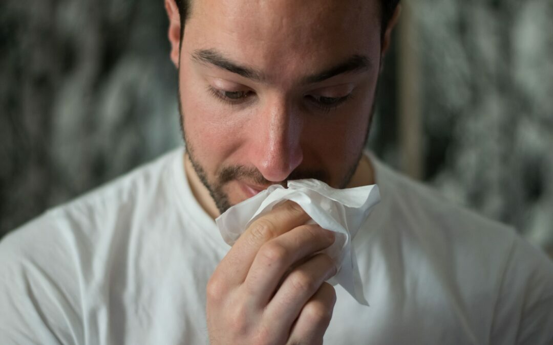 man with morning allergies
